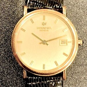 Raymond Weil dress watch with lizard strap